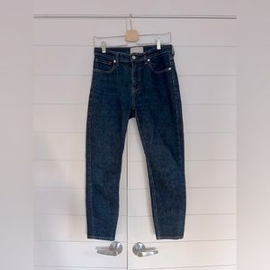 Everlane Mid Rise Rigid Ankle Jeans in Dark Indigo